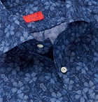 Isaia - Slim-Fit Floral-Print Cotton Shirt - Blue