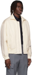 Jil Sander Off-White Cotton Bomber Jacket