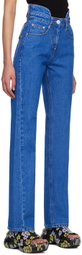 Pushbutton Blue Bustier Jeans