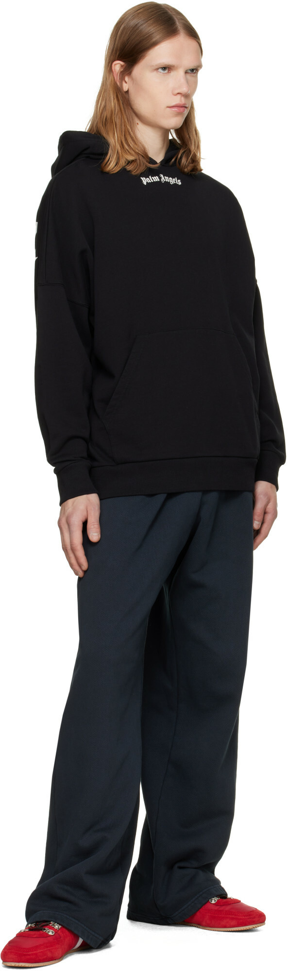Palm Angels Black Classic Logo Over Hoodie