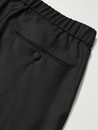 Mr P. - Straight-Leg Virgin Wool Drawstring Tuxedo Trousers - Black