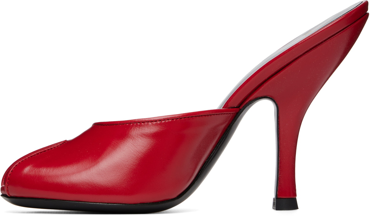 JUDE Red Date Mule Heeled Sandals