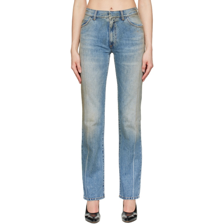 Photo: MM6 Maison Margiela Blue Straight-Leg Jeans