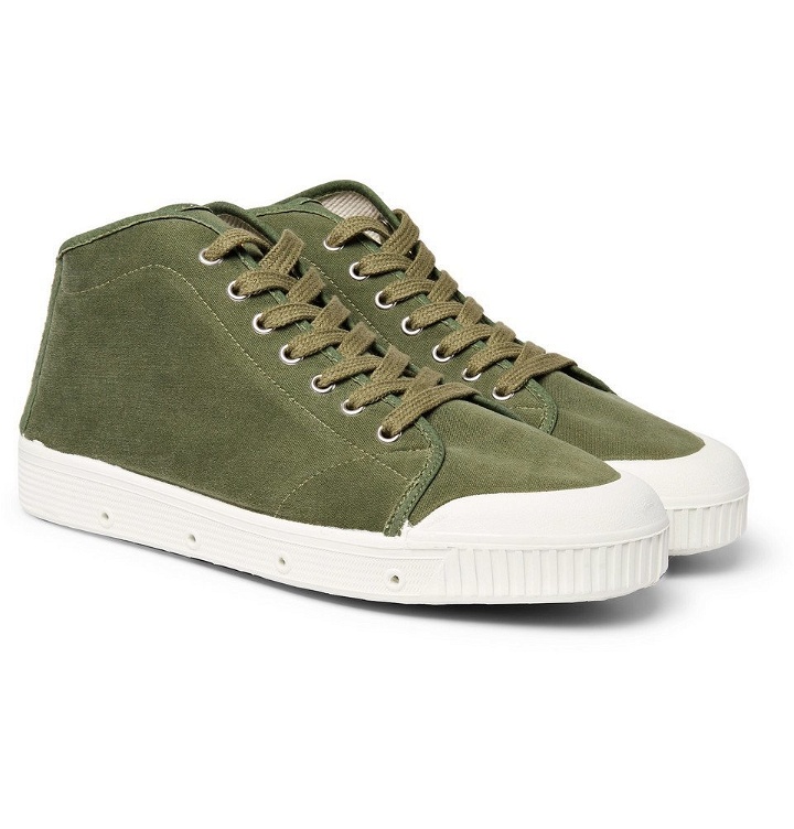 Photo: Officine Generale - Spring Court Canvas High-Top Sneakers - Men - Green