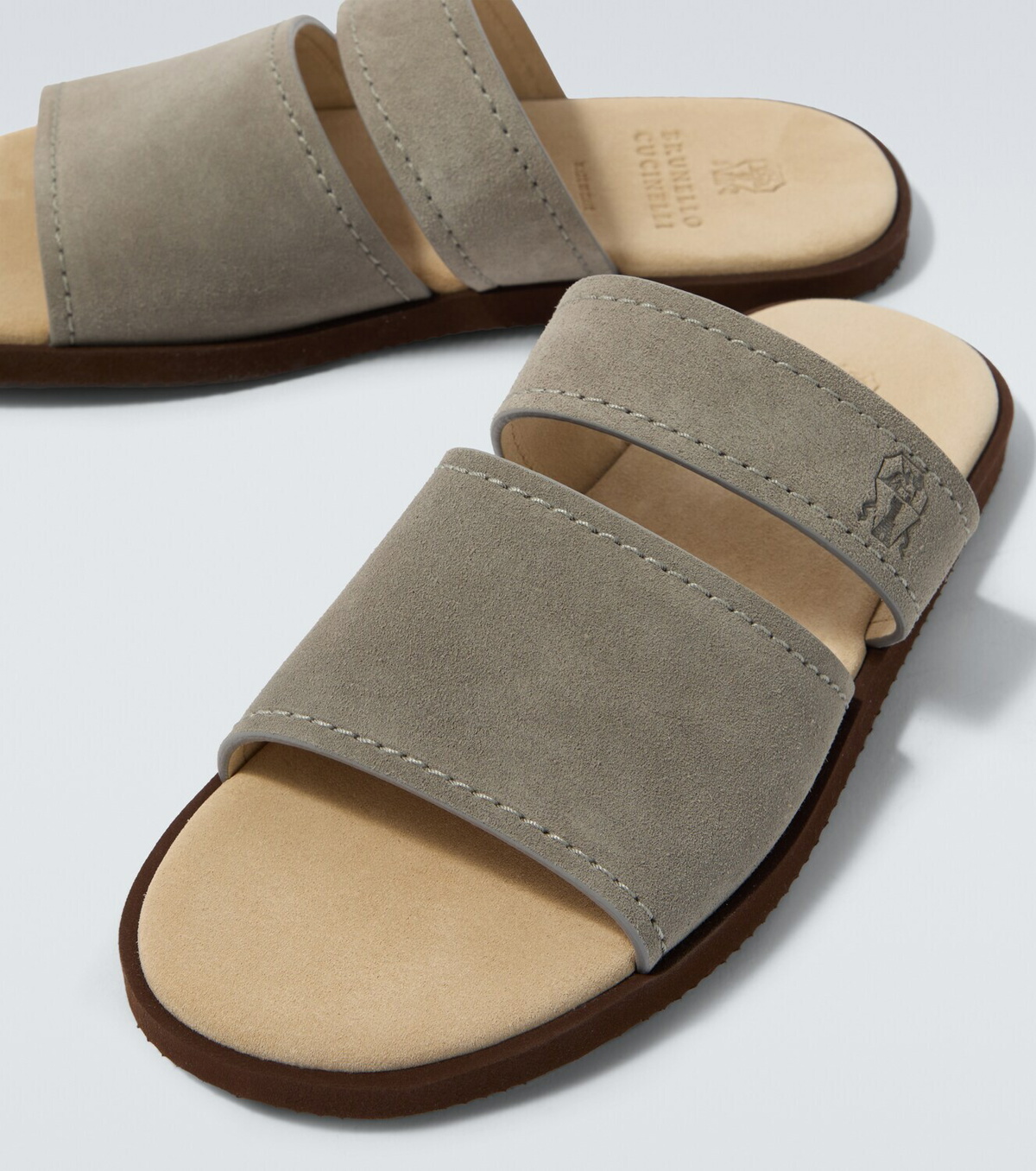 Brunello Cucinelli Logo suede sandals