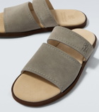 Brunello Cucinelli Logo suede sandals