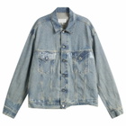 Maison Margiela Men's Taped Denim Jacket in Ice Blue