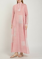 Thierry Colson Parvati Striped Cotton Maxi Dress Red