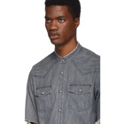 Balmain Black Embroidered Denim Shirt