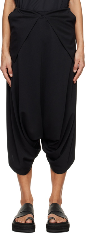 Photo: 132 5. ISSEY MIYAKE Black Foldover Trousers