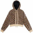 AMIRI Women's MA Swirl Logo Knit Hoodie in Brown