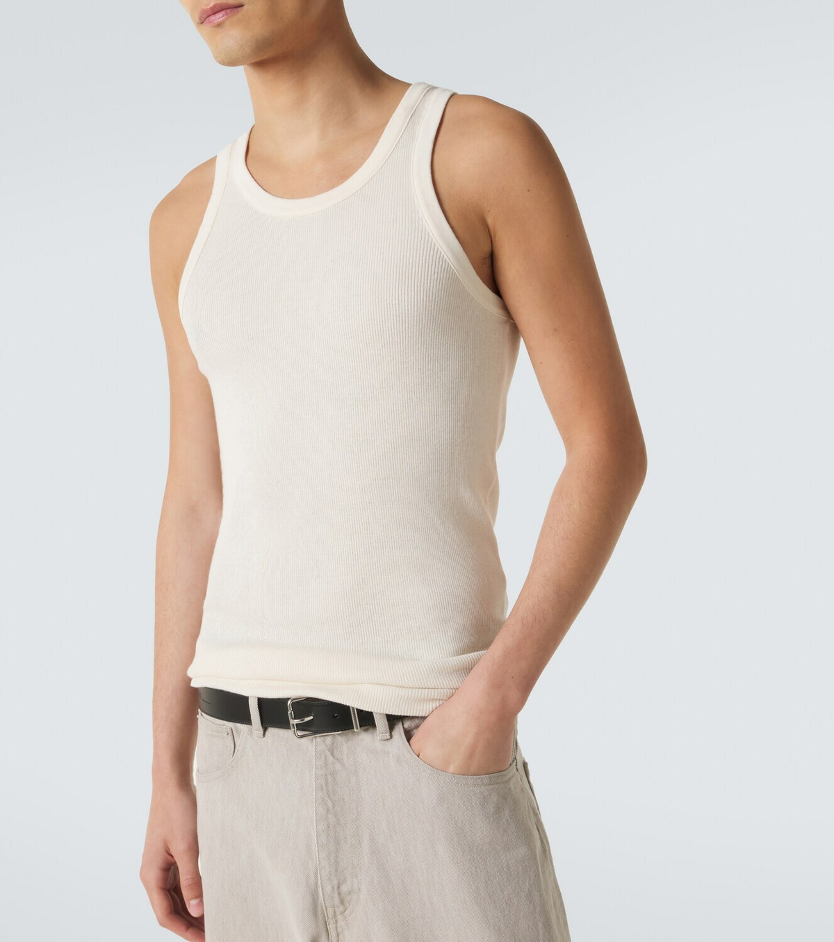 Auralee Ribbed-knit cotton tank top