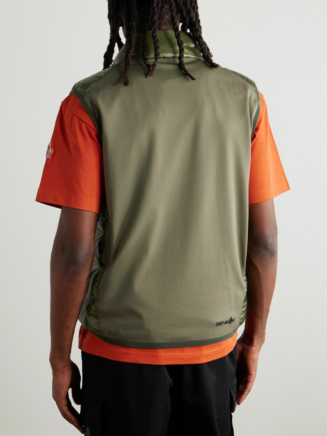 Moncler Grenoble - Logo-Appliquéd Mesh-Trimmed Quilted Ripstop and Stretch-Jersey Down Gilet - Green