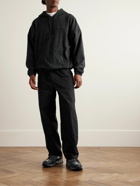 Nike - Club Nylon-Trimmed Logo-Embroidered Fleece Hoodie - Black