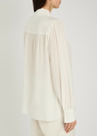 Alice + Olivia Thayer Neck tie Georgette Blouse White