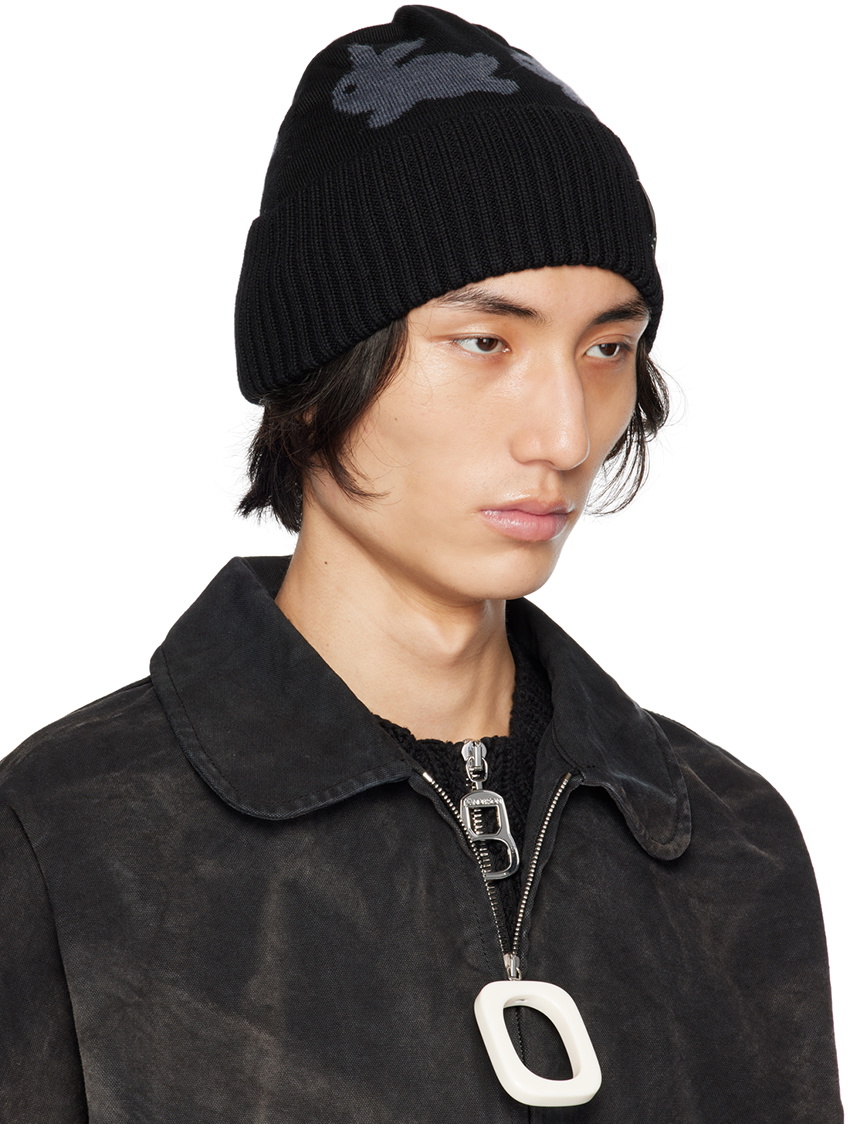 JW Anderson Black Patch Beanie JW Anderson