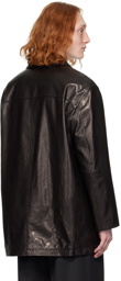 Dunst Black Half Leather Jacket