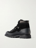 MORJAS - Leather-Trimmed Suede Hiking Boots - Black
