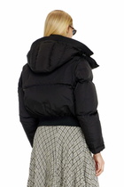 Diesel Wrinkled-nylon down puffer jacket with detachable hood - Winter Jackets Womens in Black