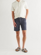 OFFICINE GÉNÉRALE - Julian Slim-Fit Garment-Dyed Cotton and Linen-Blend Shorts - Blue