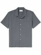 Mr P. - Camp-Collar Cotton-Seersucker Shirt - Gray