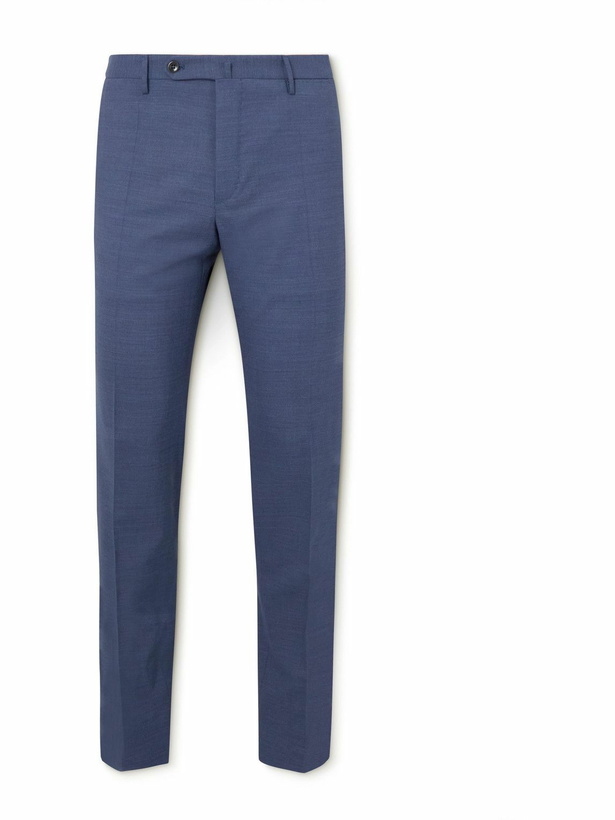 Photo: Incotex - Slim-Fit Wool Trousers - Blue