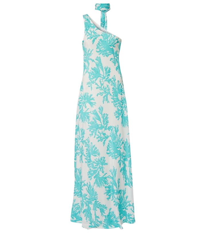 Photo: Alexandra Miro Odetta scarf-detail one-shoulder gown