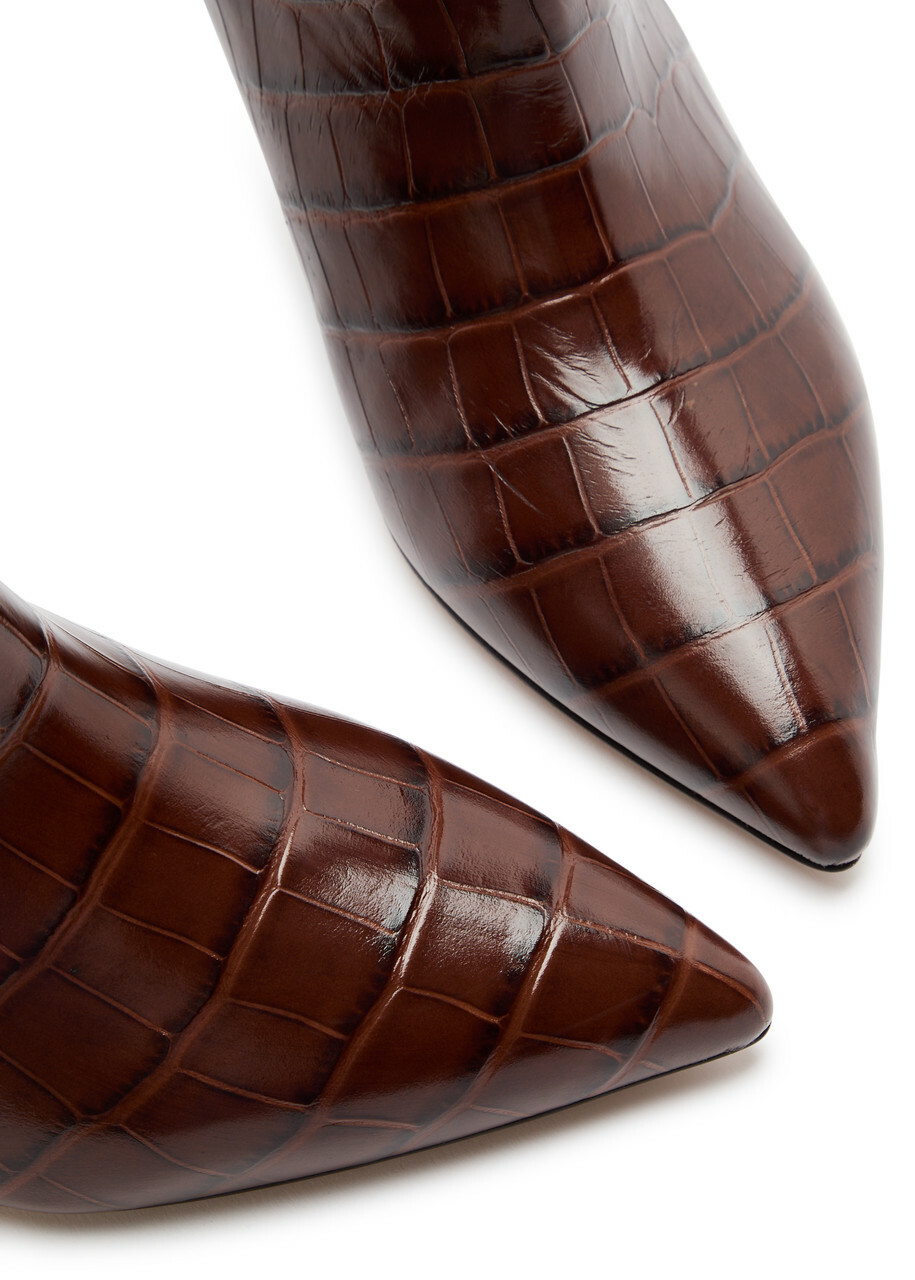 Paris Texas Gaia 60 Crocodile-effect Leather Knee-high Boots