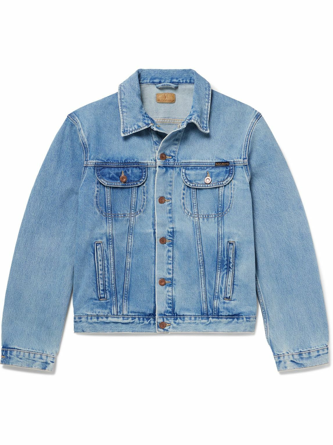 Nudie Jeans Blue Denim Barney Horse Lining Jacket Nudie Jeans Co