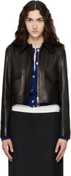 KHAITE Black Cordelia Leather Jacket
