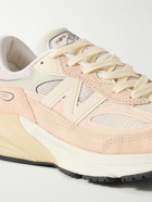 New Balance - 990v6 Leather-Trimmed Suede and Mesh Sneakers - Pink