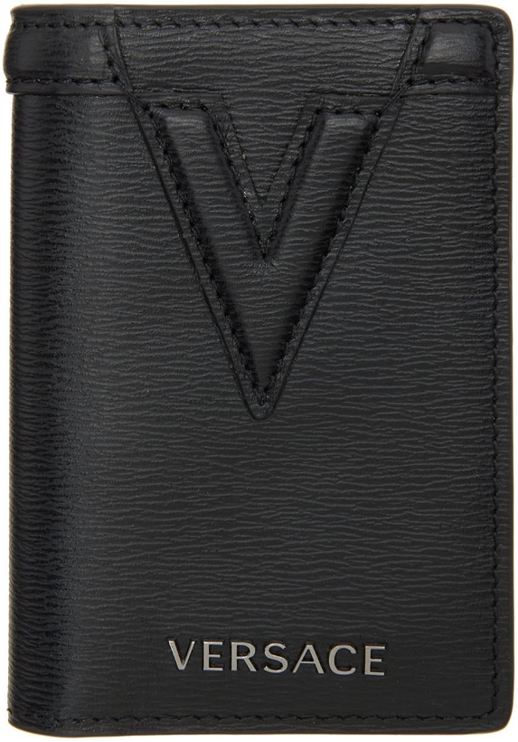 Photo: Versace Black V Logo Wallet