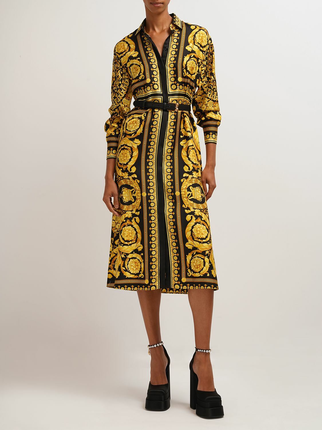 Barocco Printed Silk Twill Mini Dress