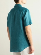 Brioni - Capri Camp-Collar Linen Shirt - Blue