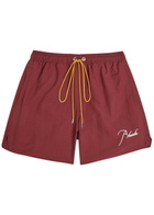 Rhude Radiator Logo-embroidered Shell Swim Shorts Maroon