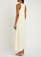 Toteme Scoop-neck Woven Midi Dress Beige