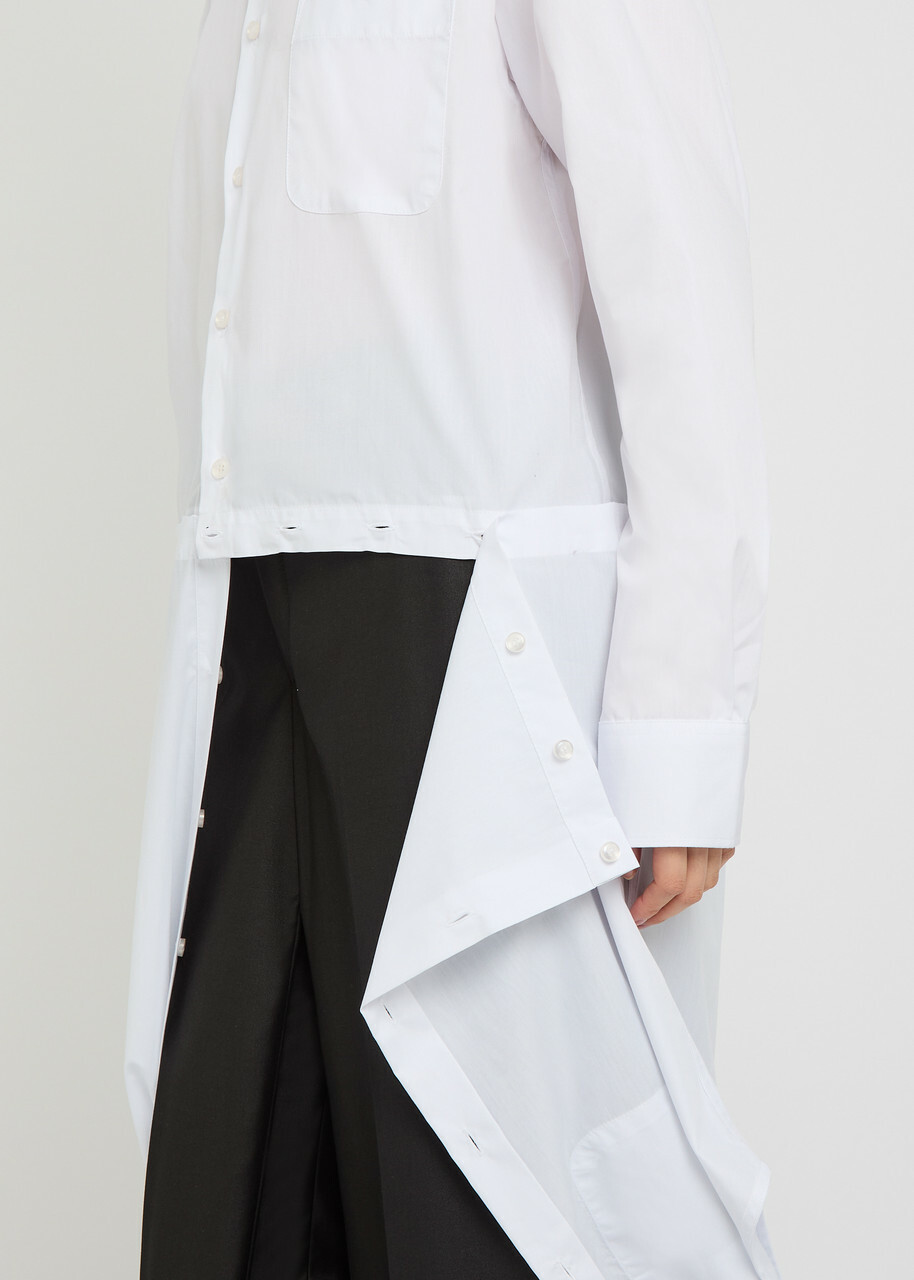 Bettter Double-shirt Cotton-blend Poplin Midi Dress White