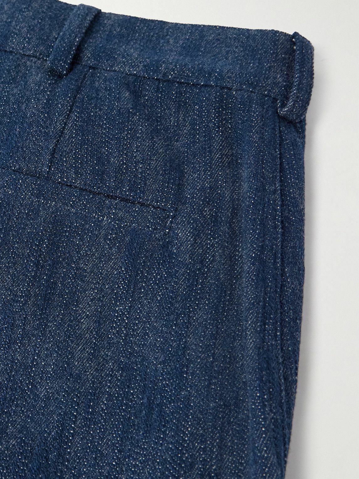 De Bonne Facture - Balloon Tapered Cotton and Virgin Wool-Blend Trousers - Blue