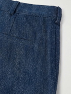 De Bonne Facture - Balloon Tapered Cotton and Virgin Wool-Blend Trousers - Blue
