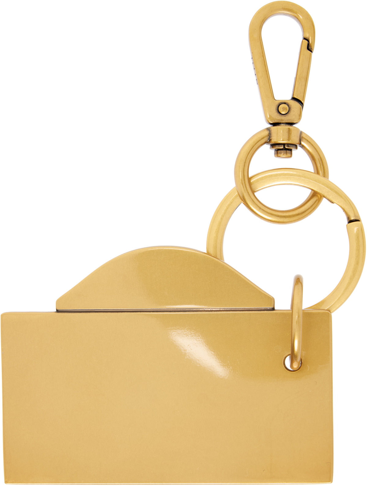 AMI Paris Gold Street Plate Keychain