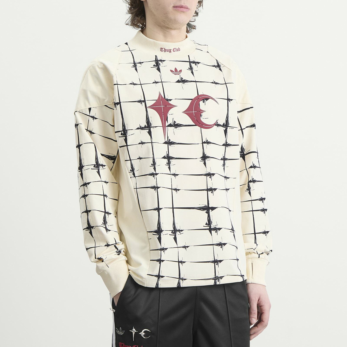 Adidas Men's x Thug Club Goalie Long Sleeve Top in Cream White