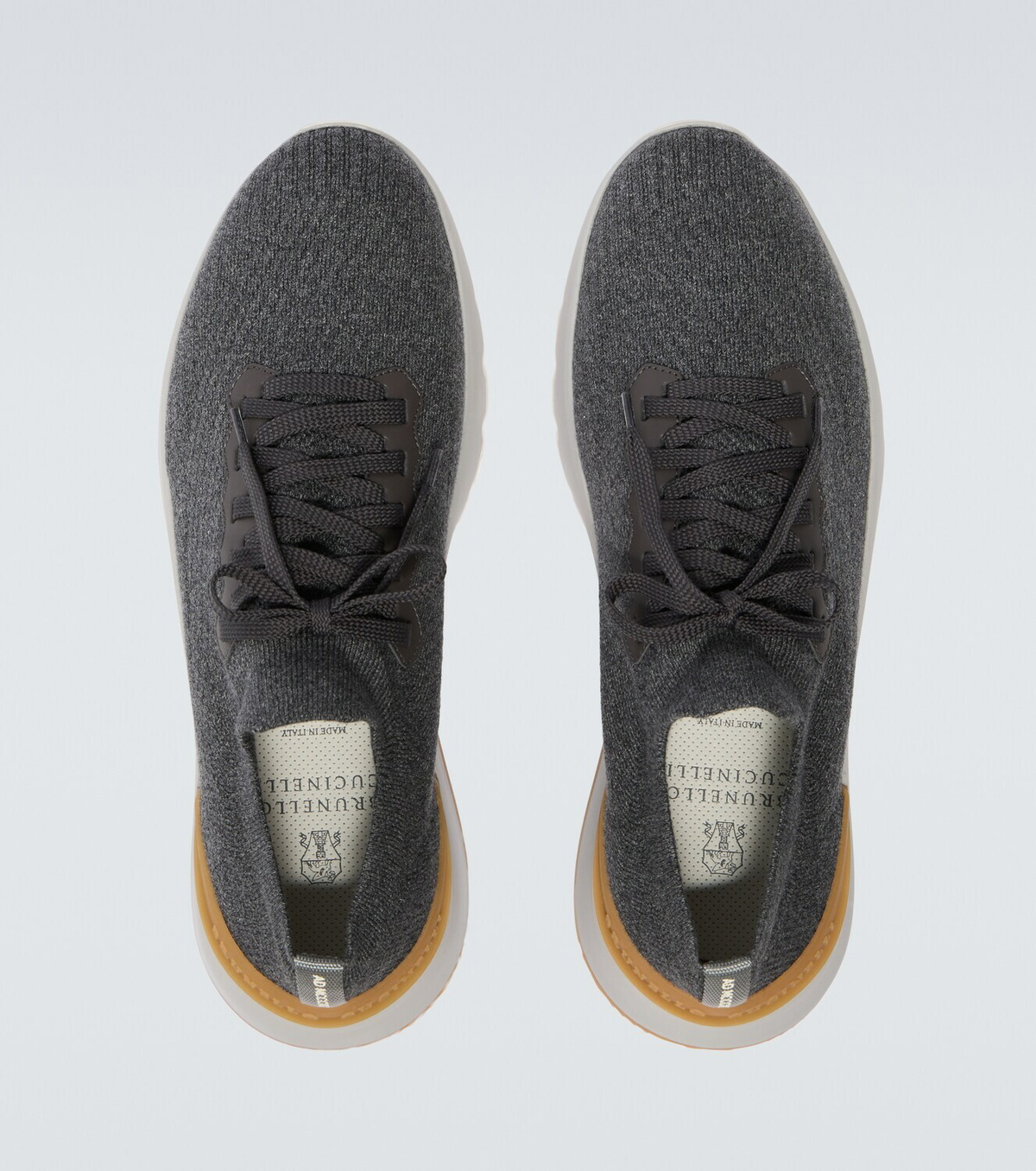 Brunello Cucinelli Leather-trimmed sneakers