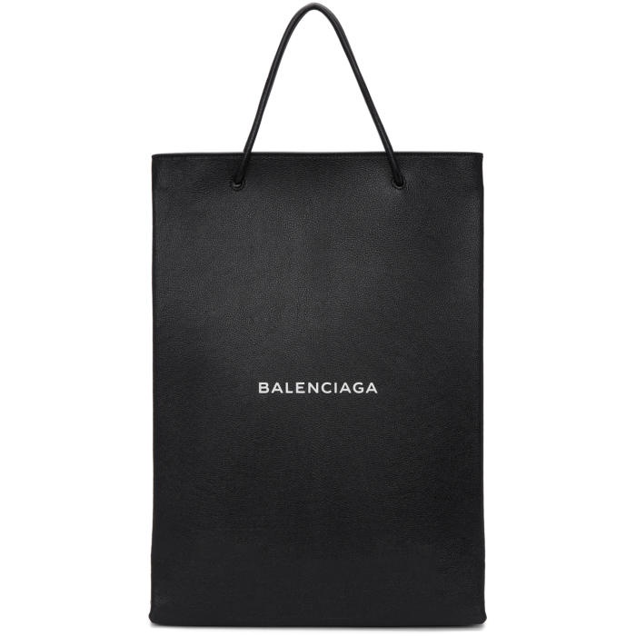 Photo: Balenciaga Black Logo Shopping Tote 