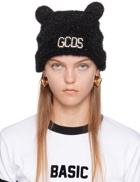 GCDS Black Teddy Ear Beanie