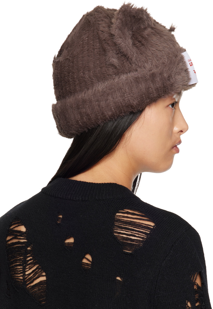 Charles Jeffrey LOVERBOY Brown Fluffy Chunky Ears Beanie Charles