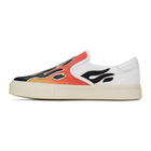 Amiri White and Red Flame Slip-On Sneakers