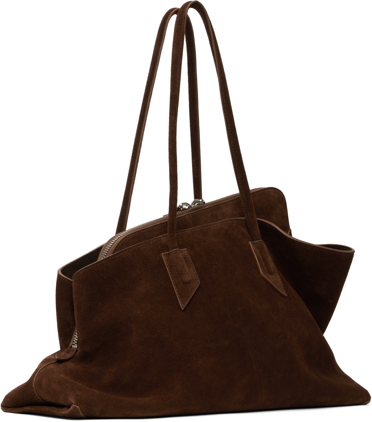The Attico Burgundy 'La Passeggiata Medium' Top Handle Bag