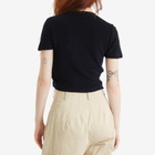 Auralee Women's Washable Wool Pile T-Shirt in Navy