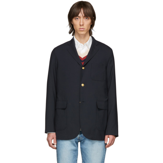 Beams Plus Navy Combat Wool Blazer Beams Plus