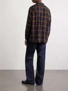 Beams Plus - Convertible-Collar Checked Woven Shirt - Black